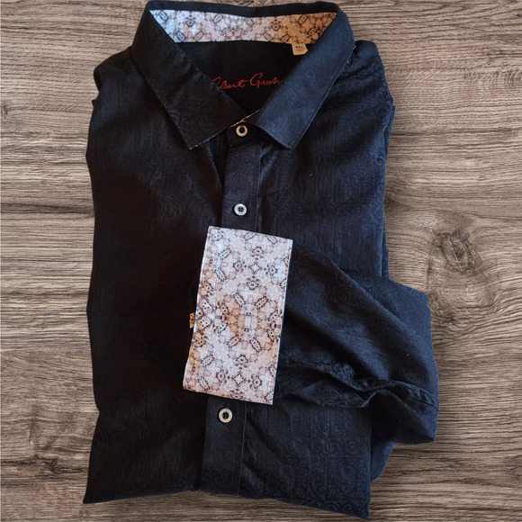 Robert Graham flip cuff paisley print button front long sleeve shirt men sz 4XL - Picture 1 of 13